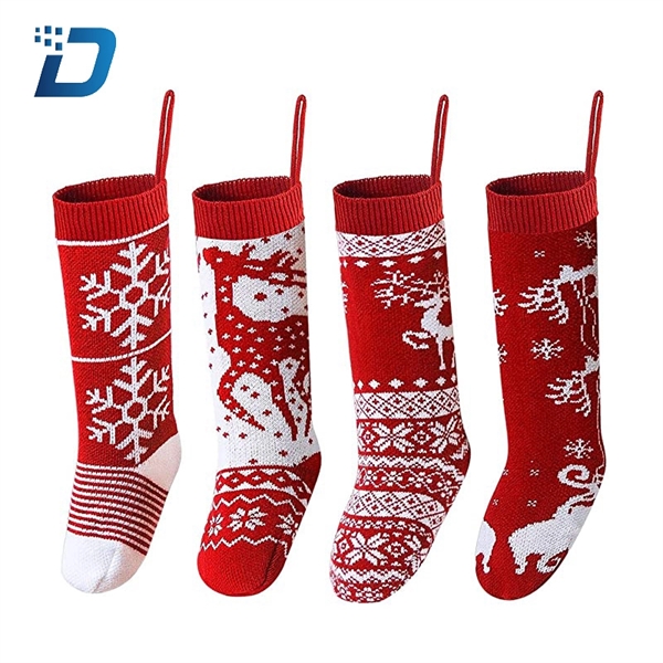 Knit Christmas Stockings Extra Long Hand-Knitted Xmas Stocki - Image 1
