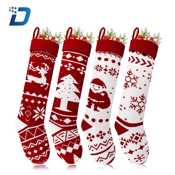 Knit Christmas Stockings Extra Long Hand-Knitted Xmas Stocki - Image 2