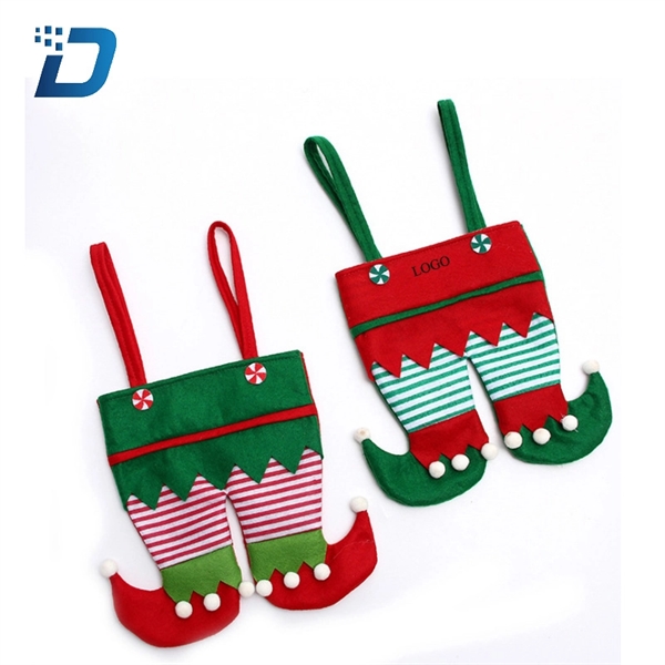Christmas Elf Gift Bag Pants Candy Bag - Image 1