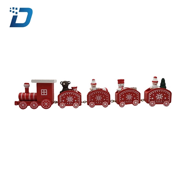 Christmas Decorations Wooden Train Ornaments Kids Gift Toys - Image 2