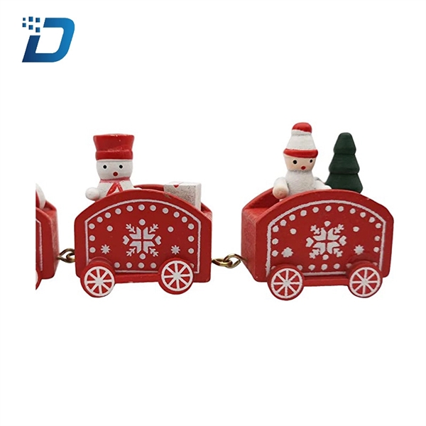 Christmas Decorations Wooden Train Ornaments Kids Gift Toys - Image 3