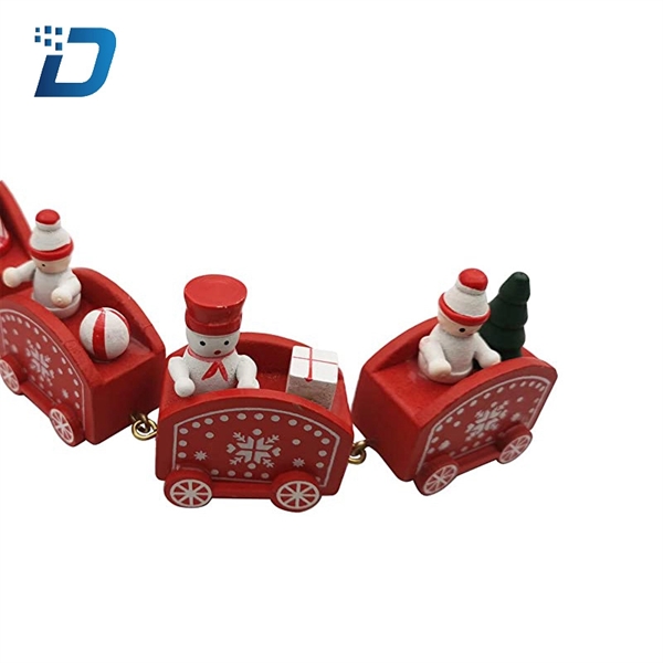 Christmas Decorations Wooden Train Ornaments Kids Gift Toys - Image 4