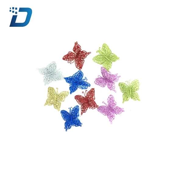 Christmas Tree Ornaments PVC Simulation Dusted Butterfly Flo - Image 1