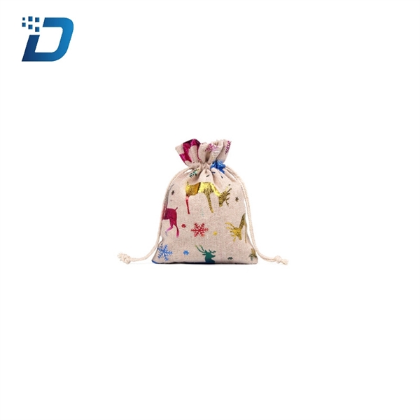 Small Cloth Bag Christmas Cotton Linen Bag Set Christmas Gif - Image 4