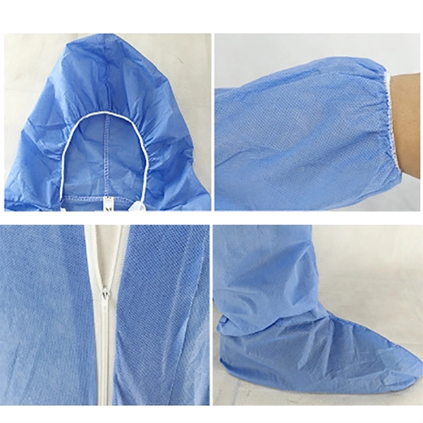 Disposable Gown With Zipper & Hat - Image 3