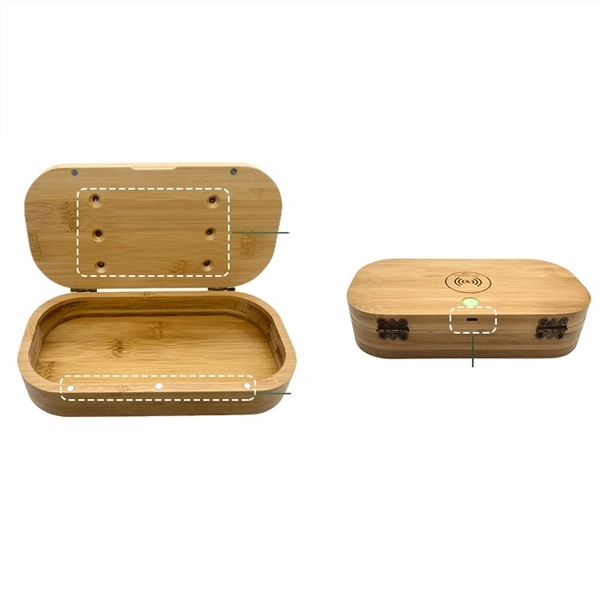 Bamboo Sterilizer Box with 15W Wireless Charger - Image 2