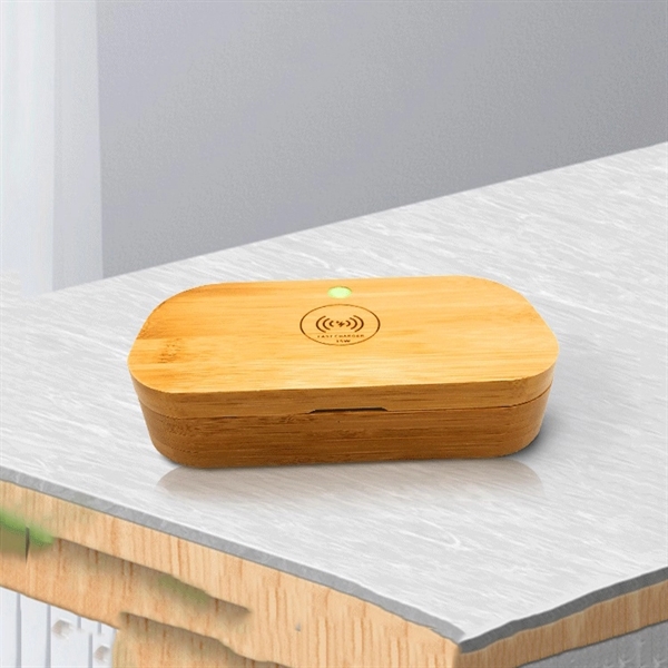 Bamboo Sterilizer Box with 15W Wireless Charger - Image 3