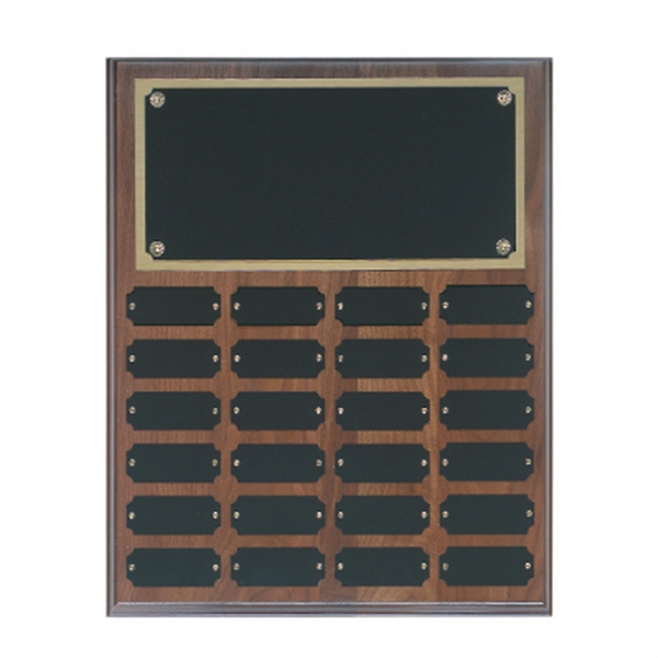 24 Plate Genuine Walnut Completed Perpetual Plaque