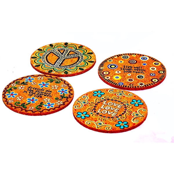 4 Piece Soft-wooden Coaster Set with Cheaper Price