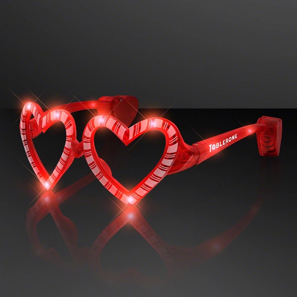 Holiday Hearts Light Up Candy Cane Glasses - Image 2