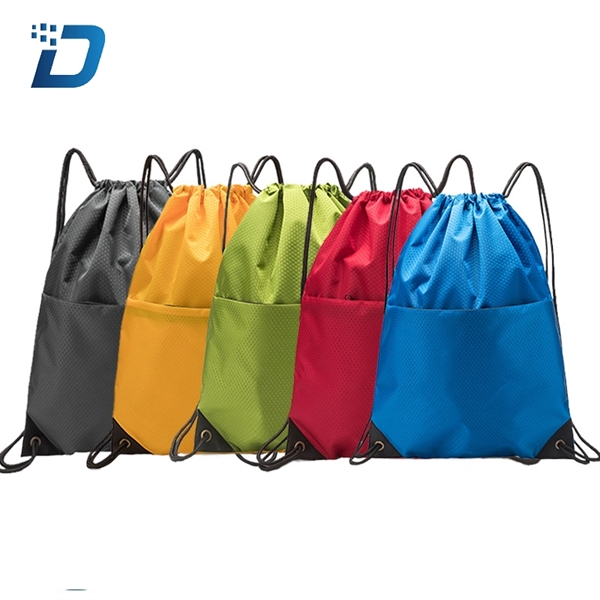 Drawstring Waterproof Polyester Backpack - Image 1
