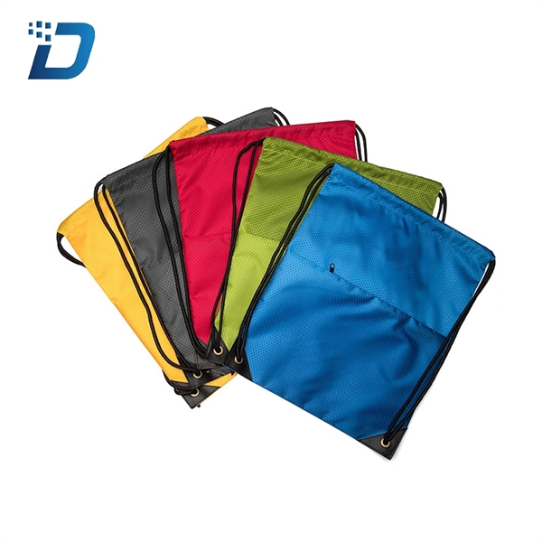 Drawstring Waterproof Polyester Backpack - Image 3