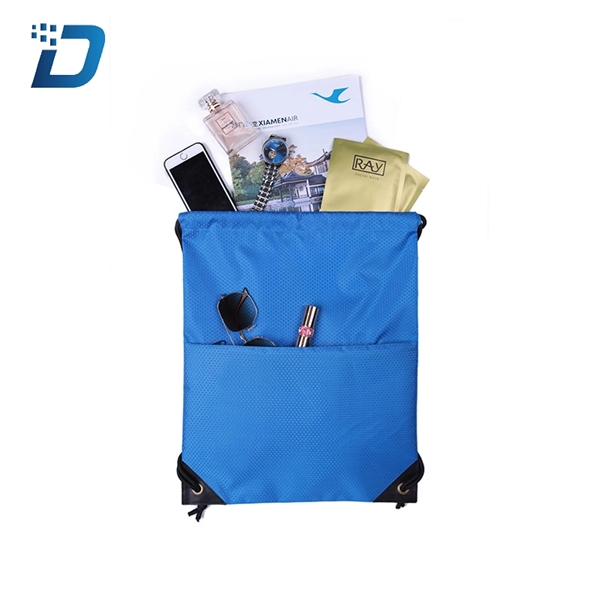Drawstring Waterproof Polyester Backpack - Image 4
