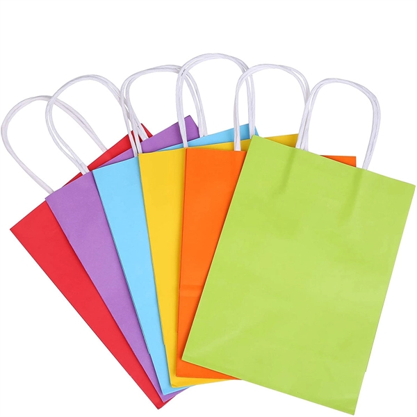 Colorful Kraft Paper Shopping Tote Bags - Image 1