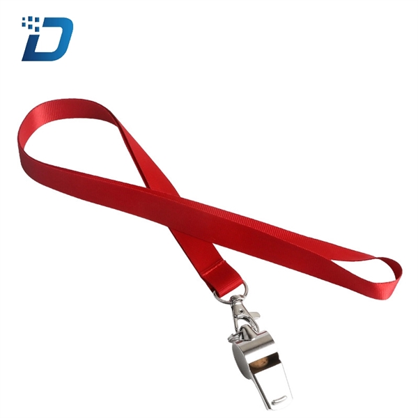 Stainless Steel Whistle With Lanyard - Image 3