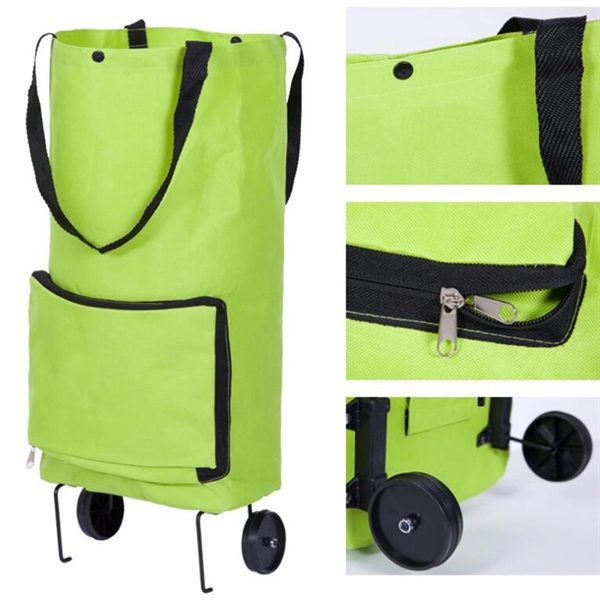 Folding Shopping Trolley Bags with Wheels - Image 3