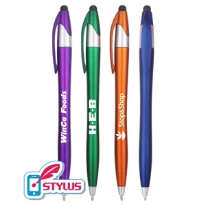 Union Printed, Metallic Colored "Slick" Stylus Twist Pen