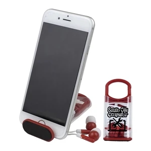 ExCell- Earbud Set & Phone Stand in Carabiner Case