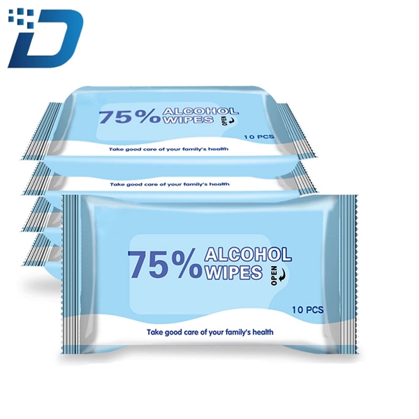 10PCS 75% Alcohol Disposable Cleaning Wet Wipes - Image 1