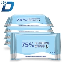 10PCS 75% Alcohol Disposable Cleaning Wet Wipes