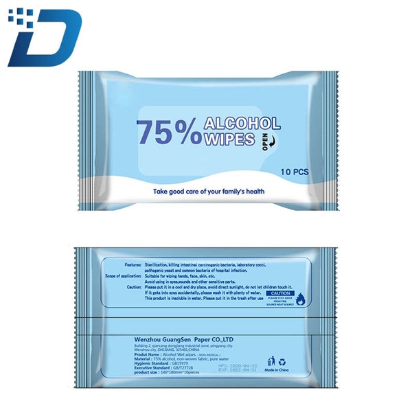 10PCS 75% Alcohol Disposable Cleaning Wet Wipes - Image 2