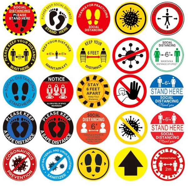 Social Distancing Floor Decals 10" Round Stickers - Image 3