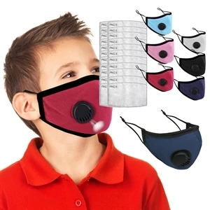 Kids Cotton Face Masks With Breathing Valve