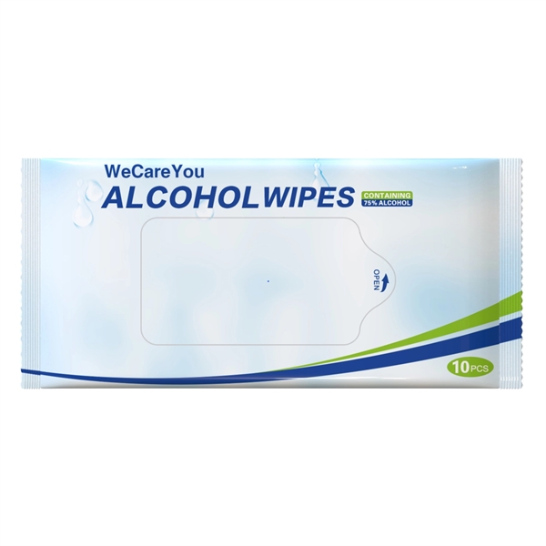 Antibacterial 75% Alcohol Wipes 10pcs A Bag custom Label Opt - Image 2