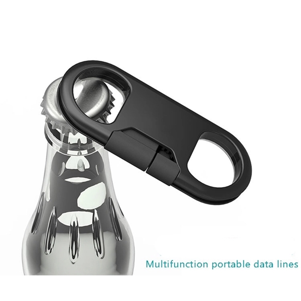 Beer Bottle Opener Keychain Data Cable USB Charging Cable  - Image 3