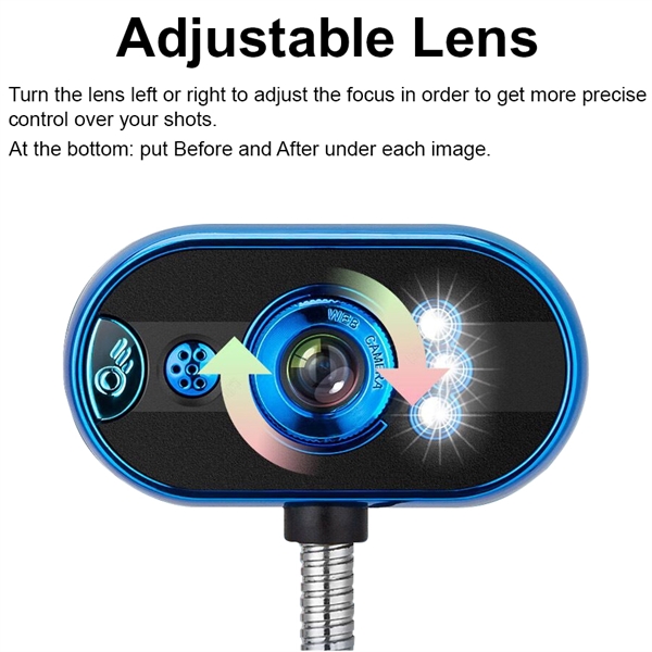 USB Webcam Microphone and LED Light Flexible Gooseneck for L - Image 3