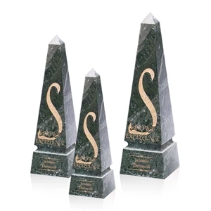 Groove Marble Obelisk Award - Green