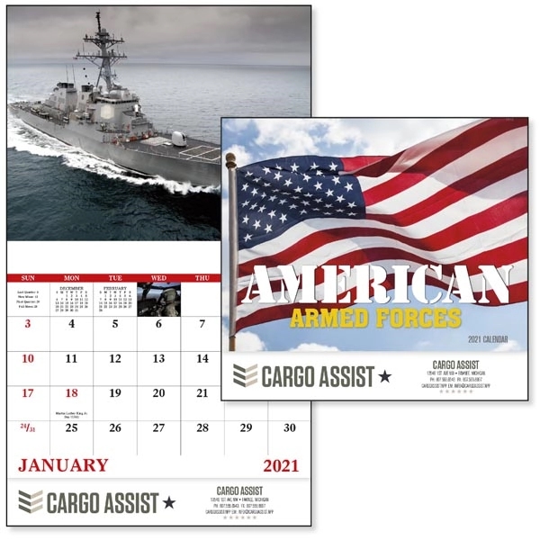 Stapled American Armed Forces 2022 Calendar - Image 1