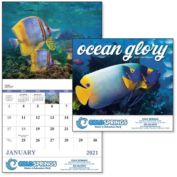 Stapled Ocean Glory Lifestyle 2022 Appointment Calendar - Image 1