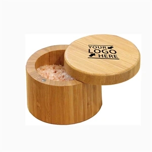 Round Bamboo Salt Box