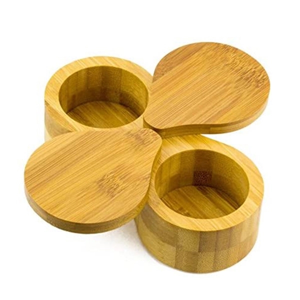 Bamboo Double Round Spice Box - Image 1