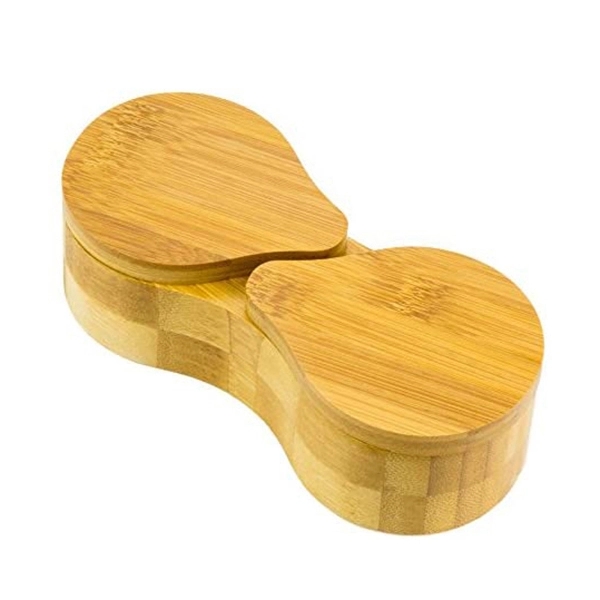 Bamboo Double Round Spice Box - Image 2