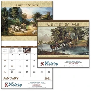 Stapled Currier & Ives Americana 2022 Appointment Calendar