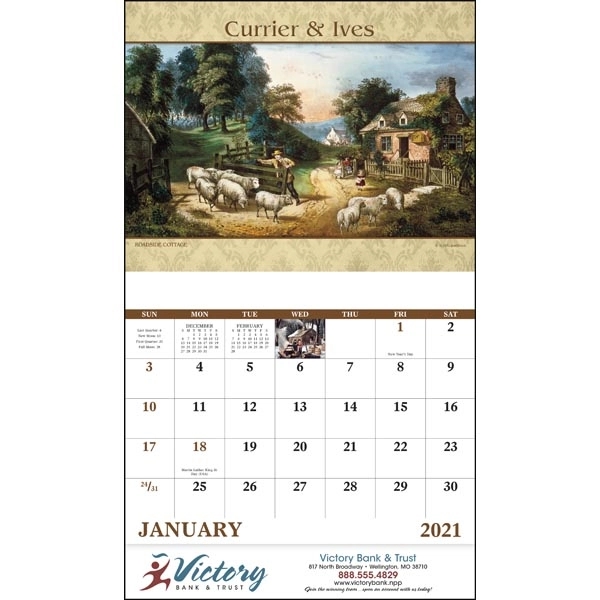 Stapled Currier & Ives Americana 2022 Appointment Calendar - Image 17