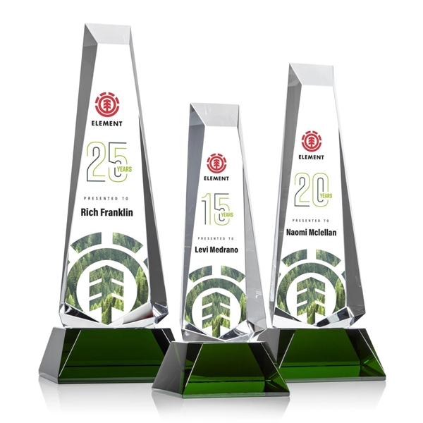 Rustern Obelisk Award on Base - VividPrint™/Green - Image 1