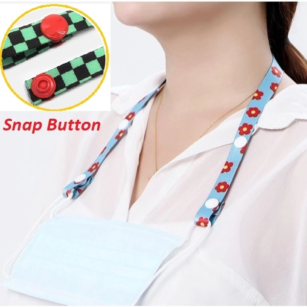 3/4" Full Color Face Mask Lanyard w/ Snap Button Adjustable - Image 8