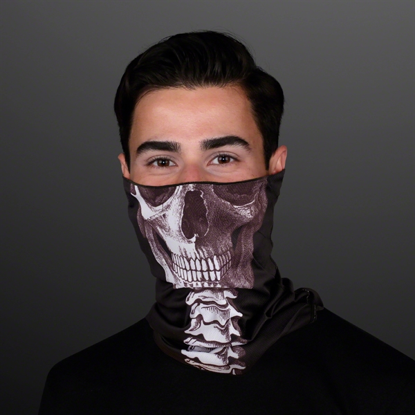 Skeleton Mask Protective Face Wrap Neck Gaiter - Image 1