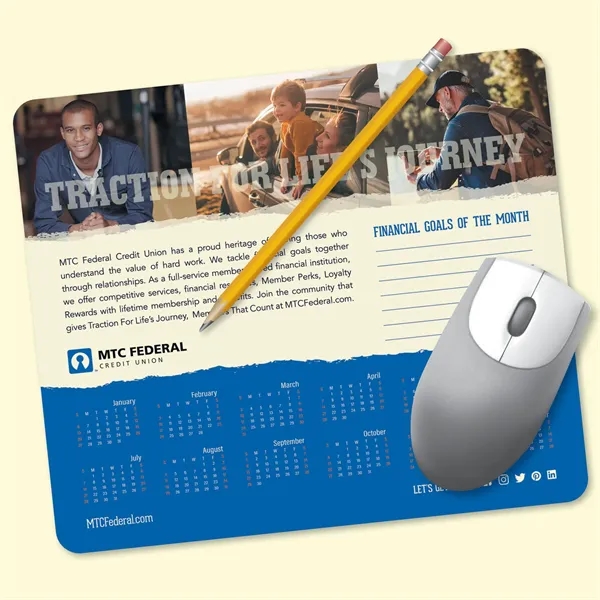 MousePaper®40 Page - Recycled Note Paper Calendar Mouse Pad - Image 1