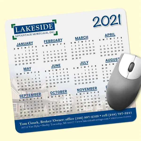 Vynex®DuraTec®7.5"x8"x1/8" Hard Surface Calendar Mouse Pad - Image 1