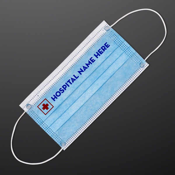 Hopsital Logo Blue Disposable Face Mask For Daily Use - Image 1