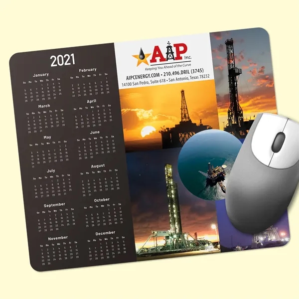 ReTreads®8x9.5x3/32 Recycled Hard Surface Calendar Mouse Pad - Image 1