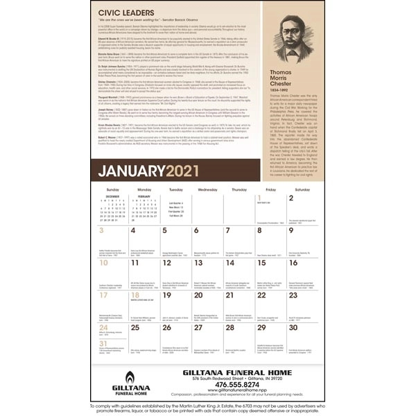 African-American Heritage - Dr. M Luther King, Jr Calendar - Image 16