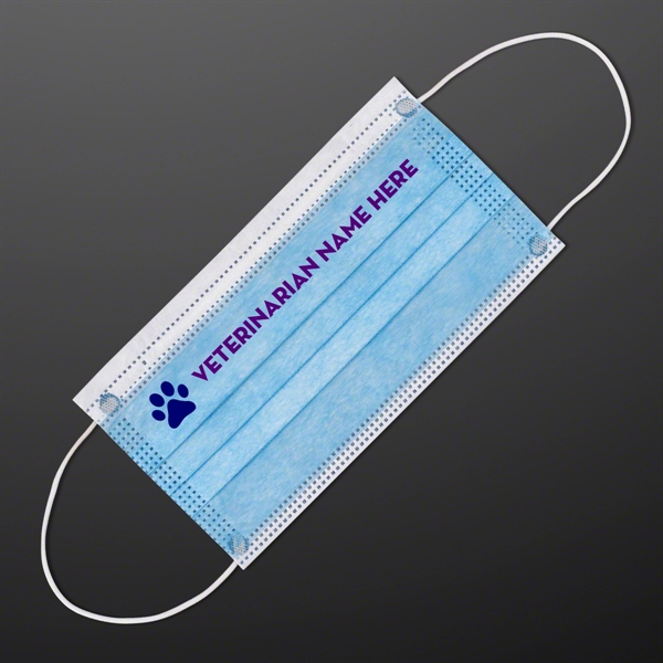 Animal Hospital Logo Blue Disposable Face Mask For Daily Use - Image 1