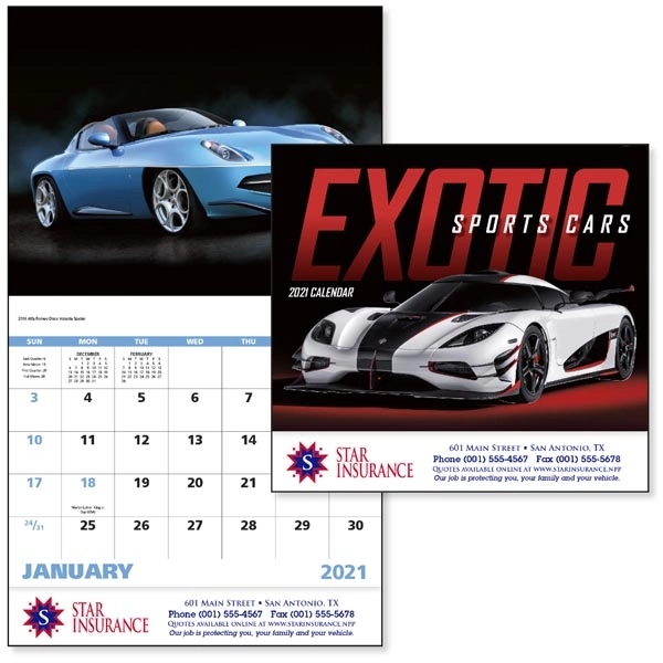 Stapled Exotic Sports Cars Vehicle 2022 Appointment Calendar