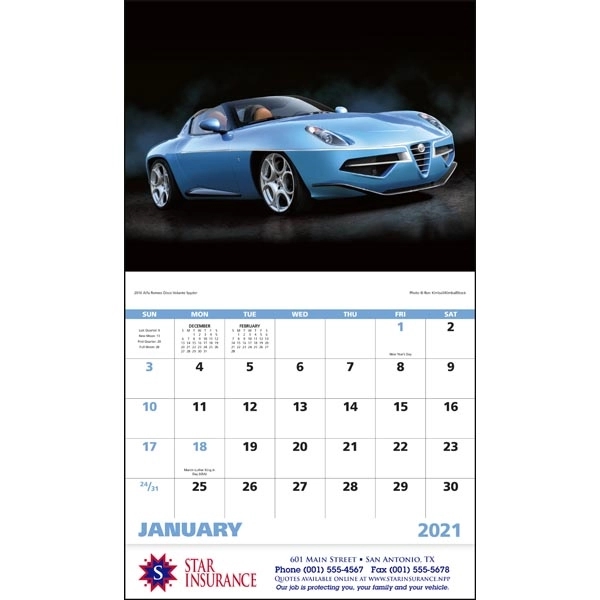 Stapled Exotic Sports Cars Vehicle 2022 Appointment Calendar - Image 17