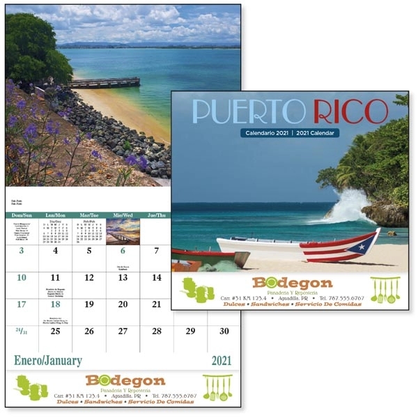 Stapled Puerto Rico Scenic 2022 Appointment Calendar - Image 1